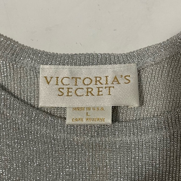 Vintage Victorias Secret Silver Metallic Slip Dress Size Large Whimsigoth Fairy - Picture 4 of 5